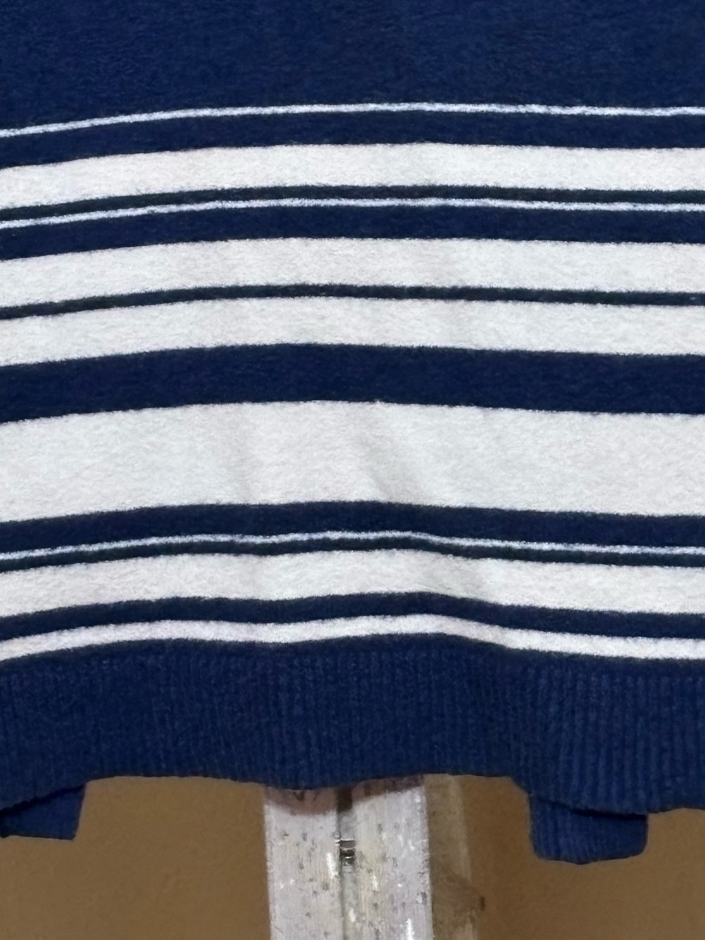 Merona Royal Blue Open-Front Cardigan with White Striped Hem Sz L - Picture 5 of 7